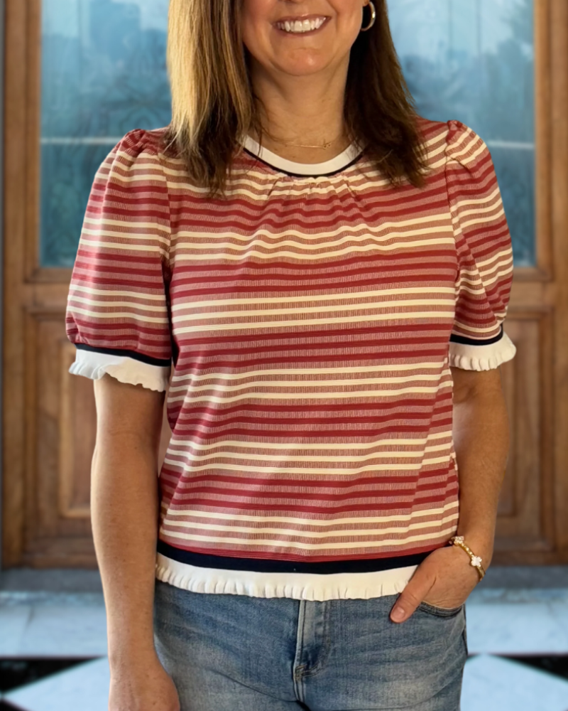 Stripe Rib Crop Top