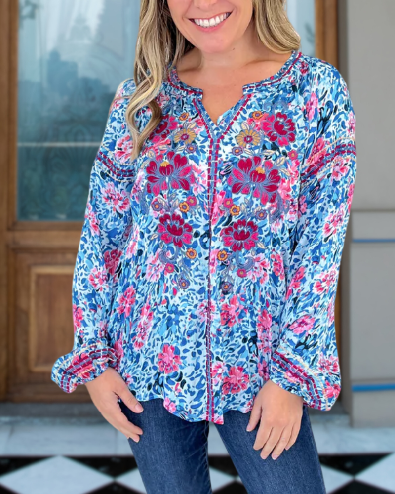 Embroidered Floral Blouse