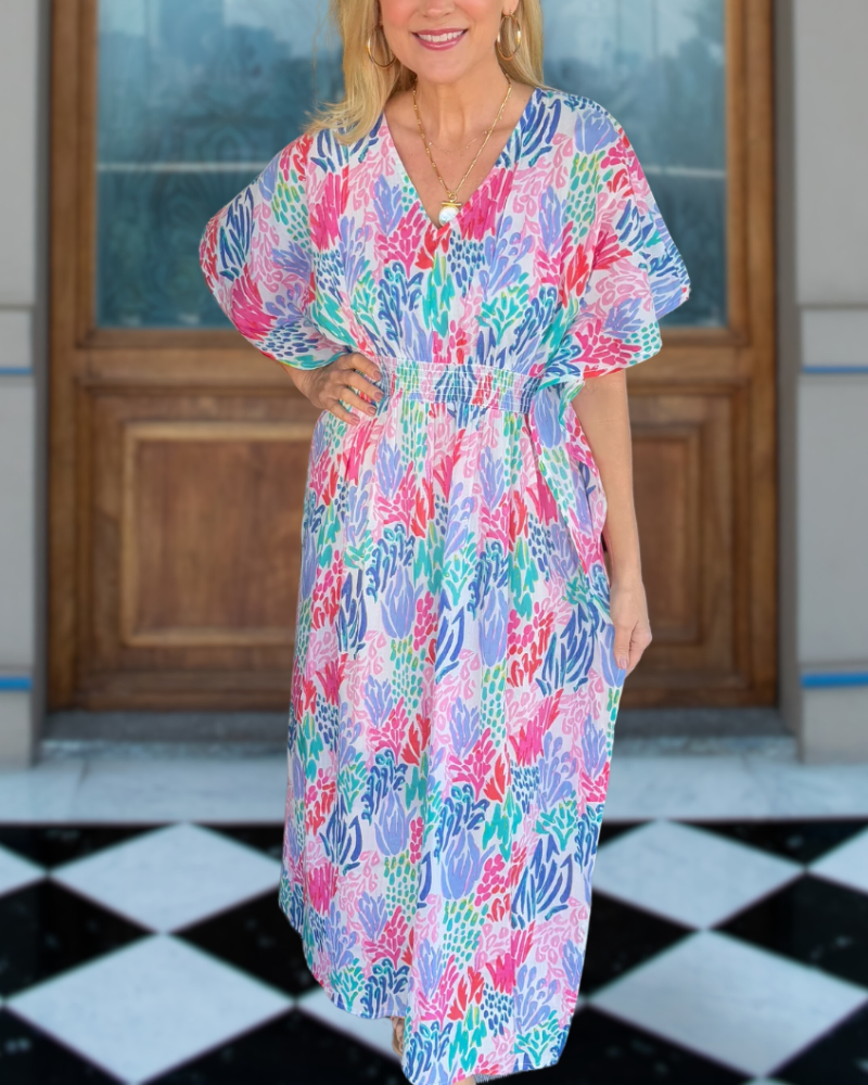 Colorful Coral Vacation Dress