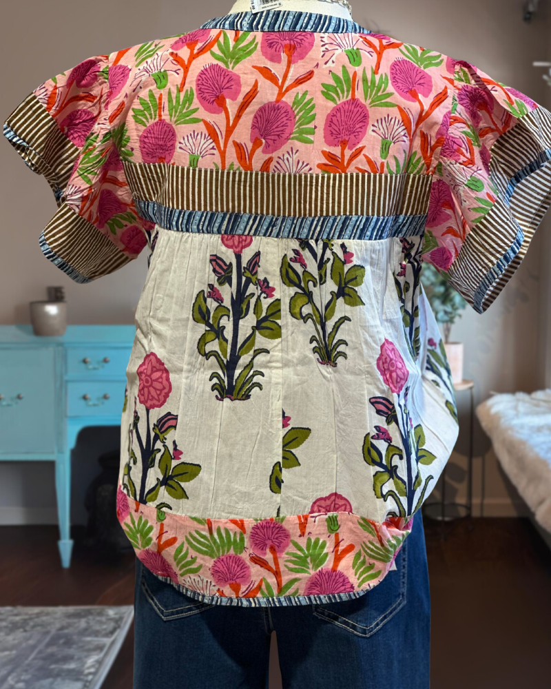 Chic Striped Floral Top