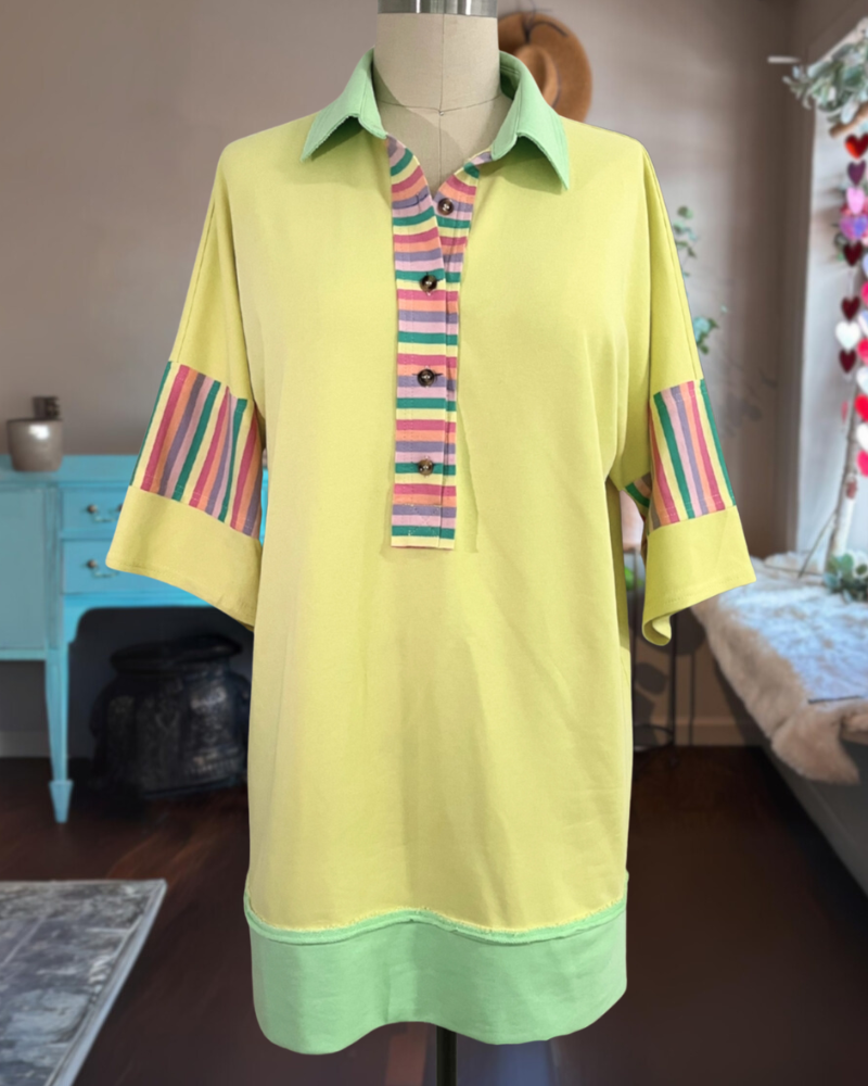 Sunshine Lemon Striped Mini Dress