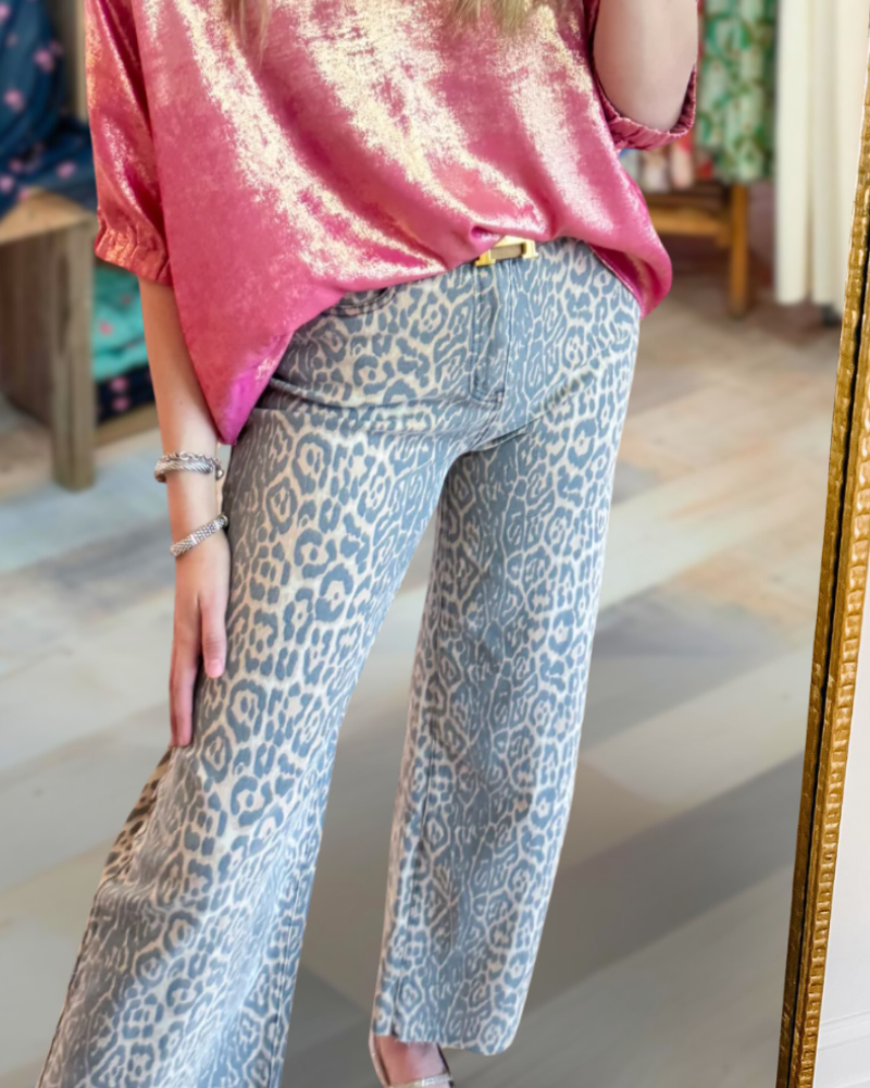 Mocha Leopard Wide Leg Pants