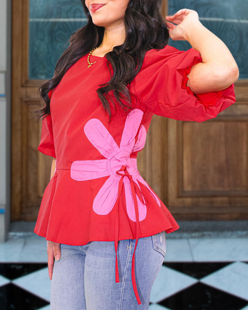 Cheerful Floral Patchwork Top