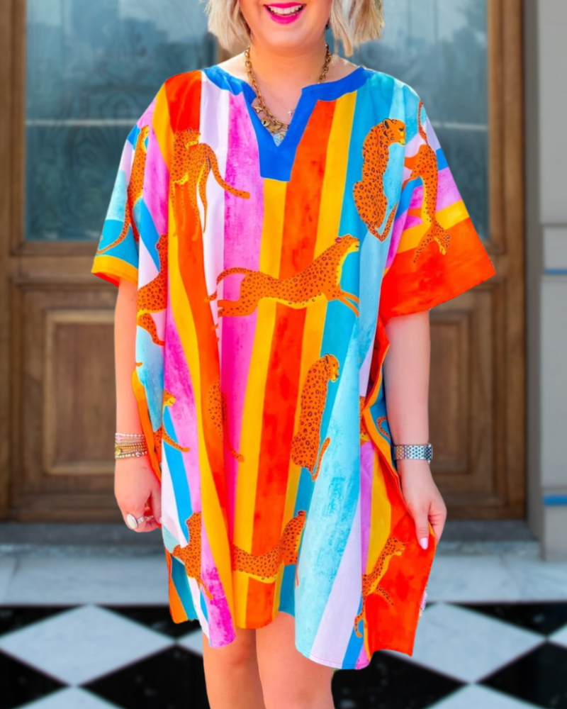 Sunkissed Leopard Print Mini Dress