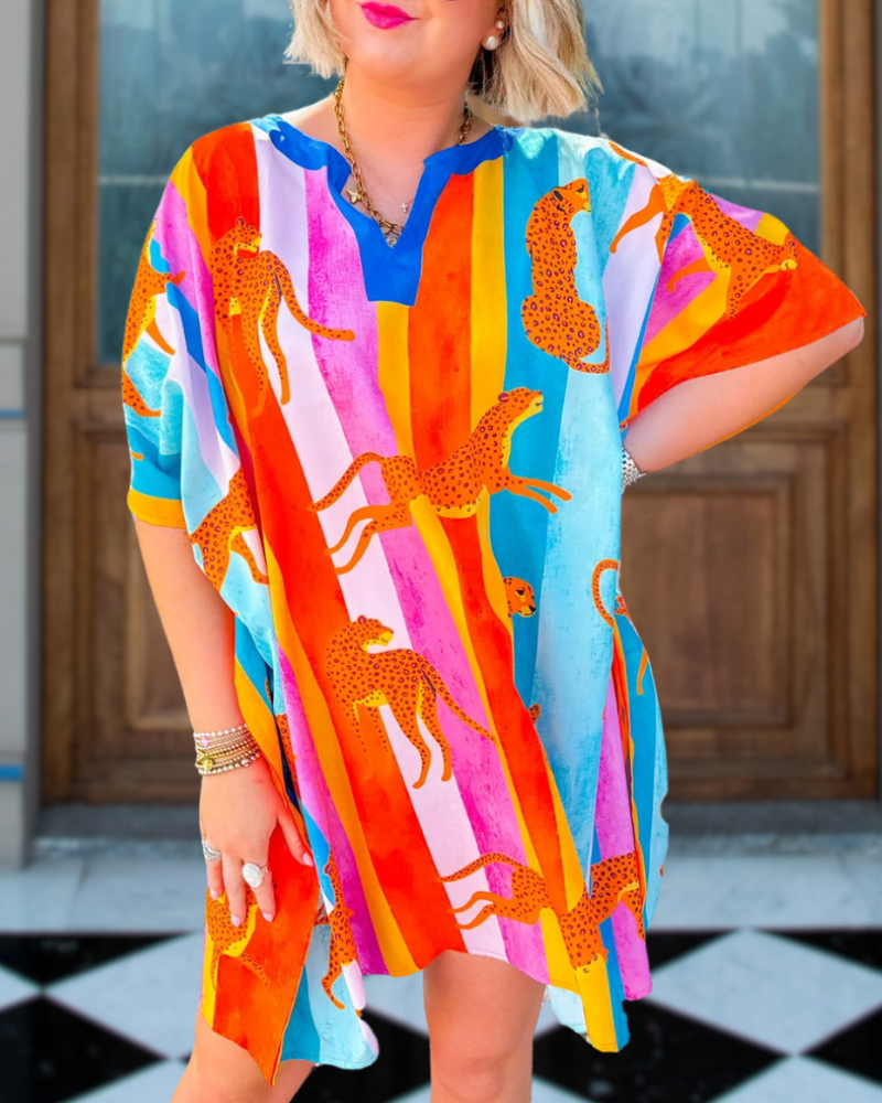 Sunkissed Leopard Print Mini Dress