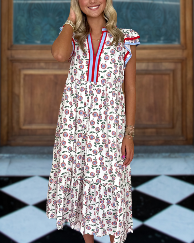 Romantic Floral Midi Dress