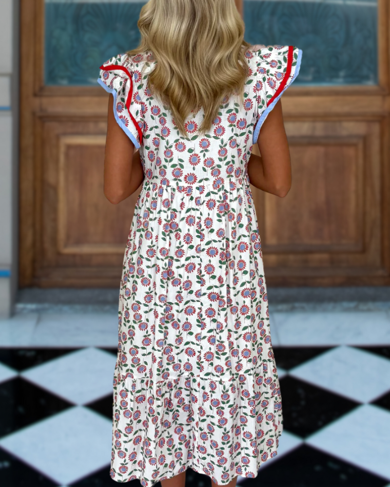 Romantic Floral Midi Dress