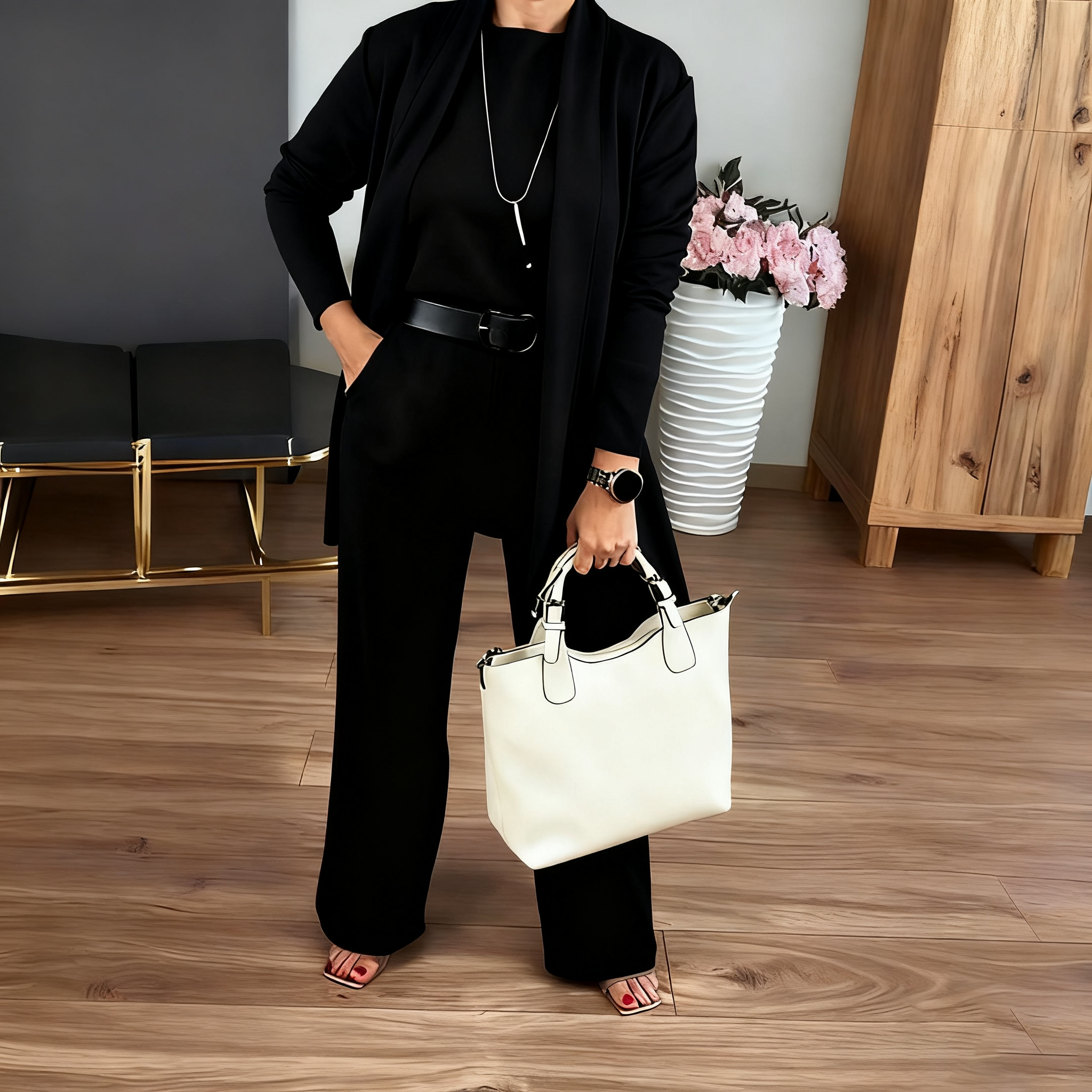 🎄 Christmas Spectacular: 50% Off 🎄 Grab the Elegant Longline Cardigan 3-Piece Set Now