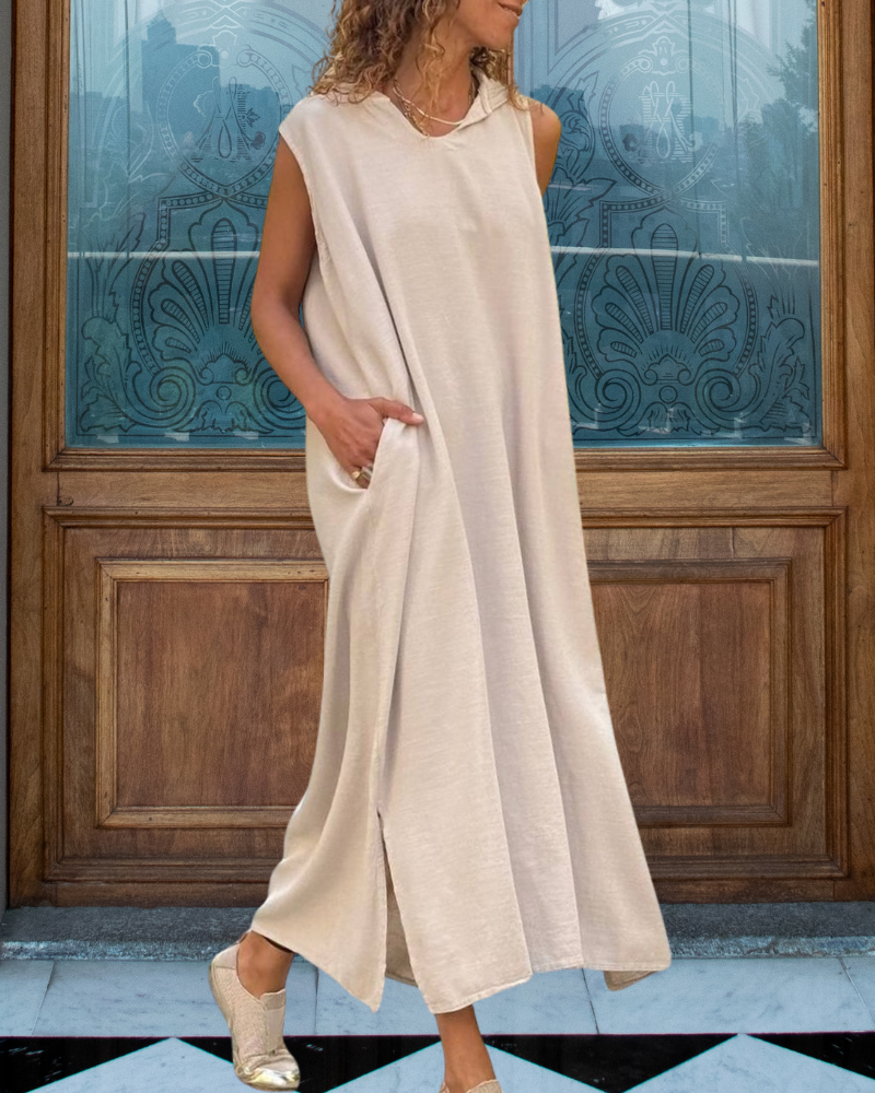 Simple Hooded Maxi Dress
