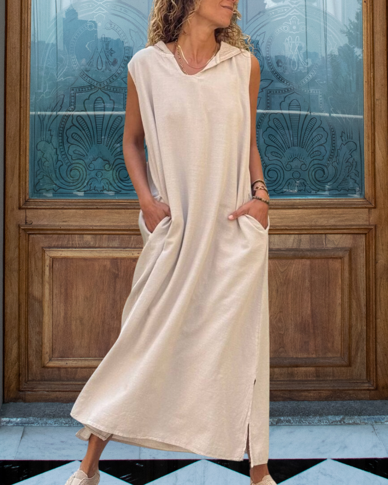 Simple Hooded Maxi Dress