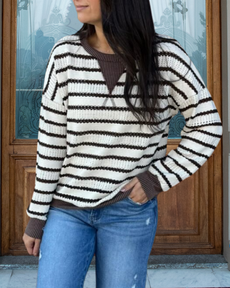 Chic Knitted Striped Top