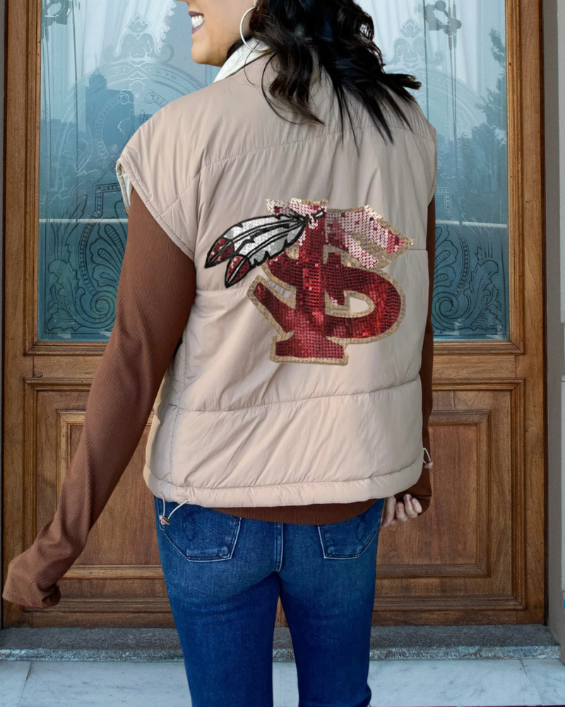 Florida Seminoles Sequined Zip-Up Vest