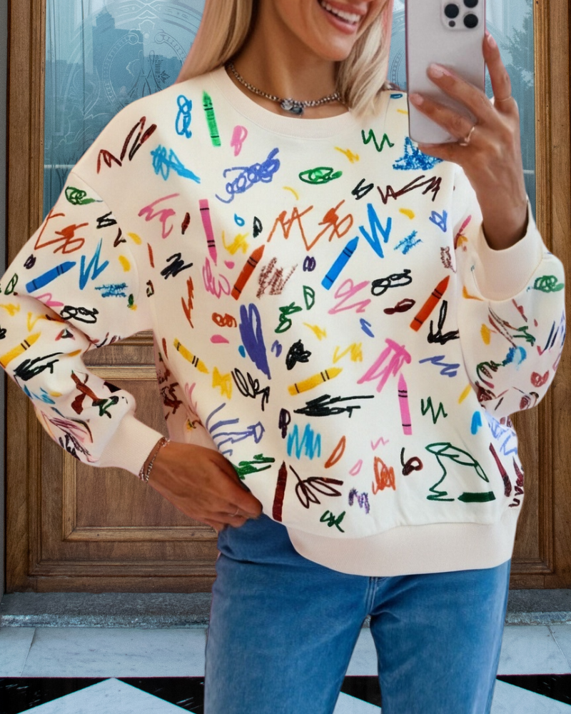 Colorful Crayon Graffiti Sweatshirt