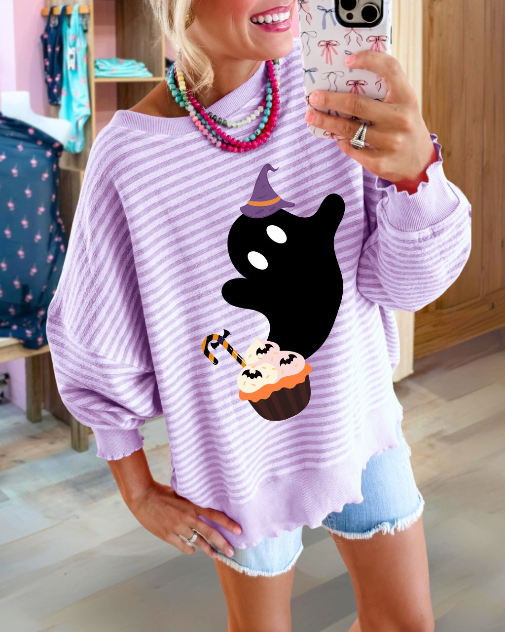 Ghost Witch Sweet Stripe Pullover