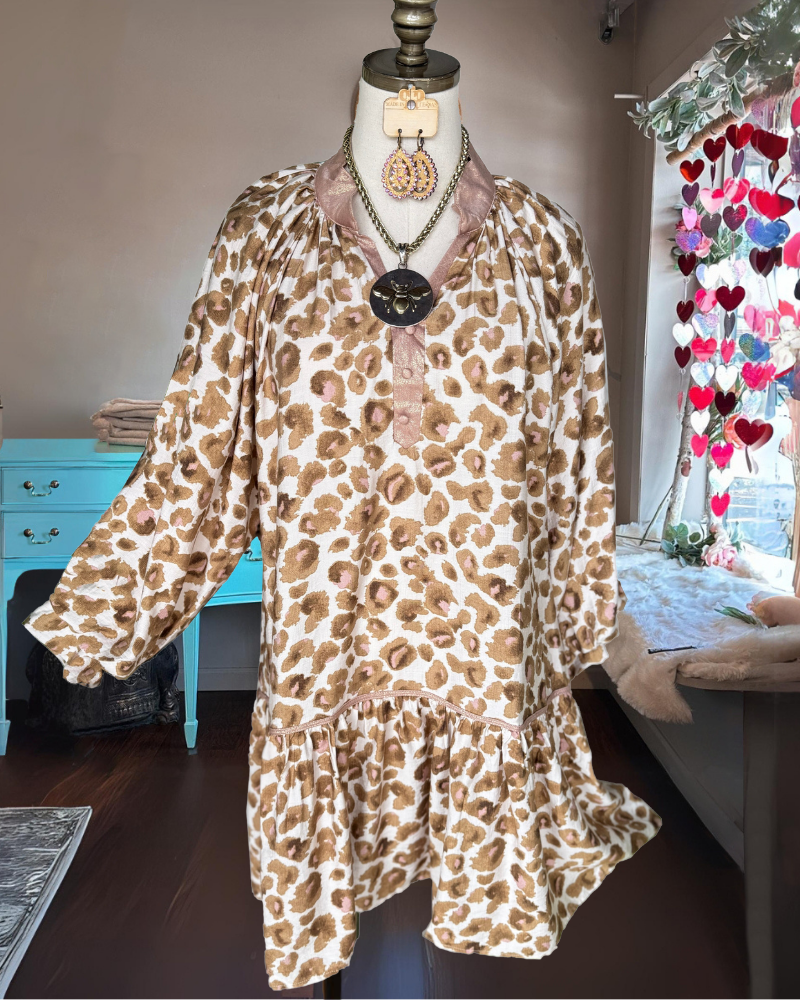 Stylish Leopard V-neck Dress