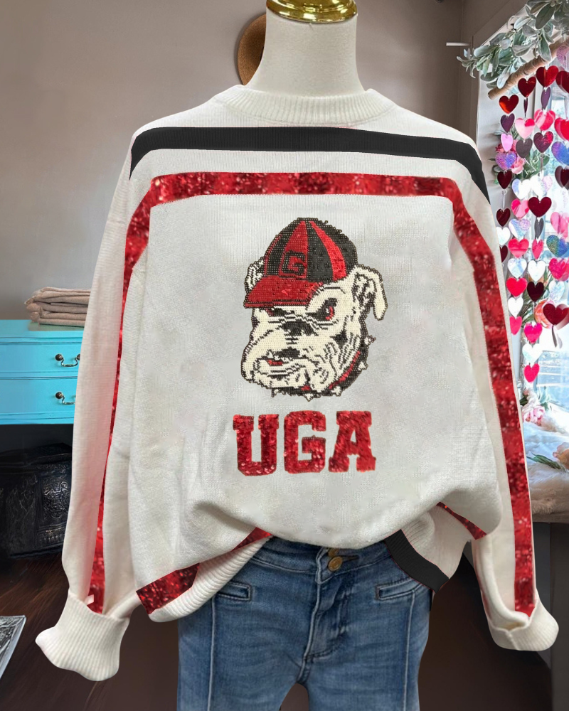 UGA Bulldogs Sequined Sweater