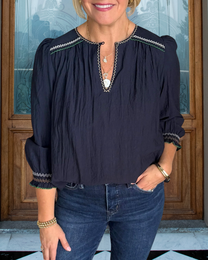Elegant Embroidered Edge Top