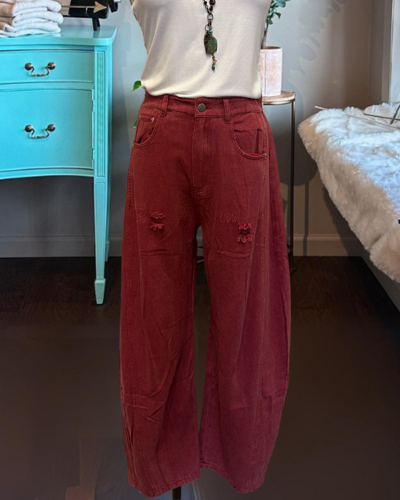 Oversized Pencil Wide-Leg Trousers