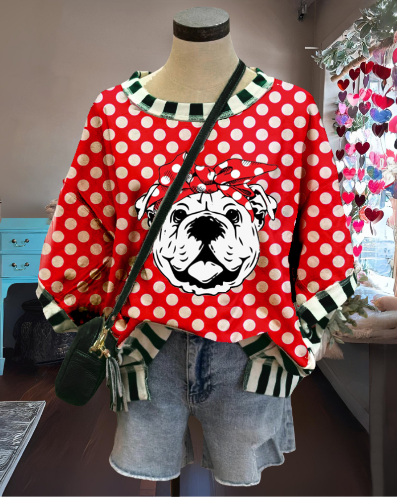 Bandana Bulldog Polka Dot T-shirt