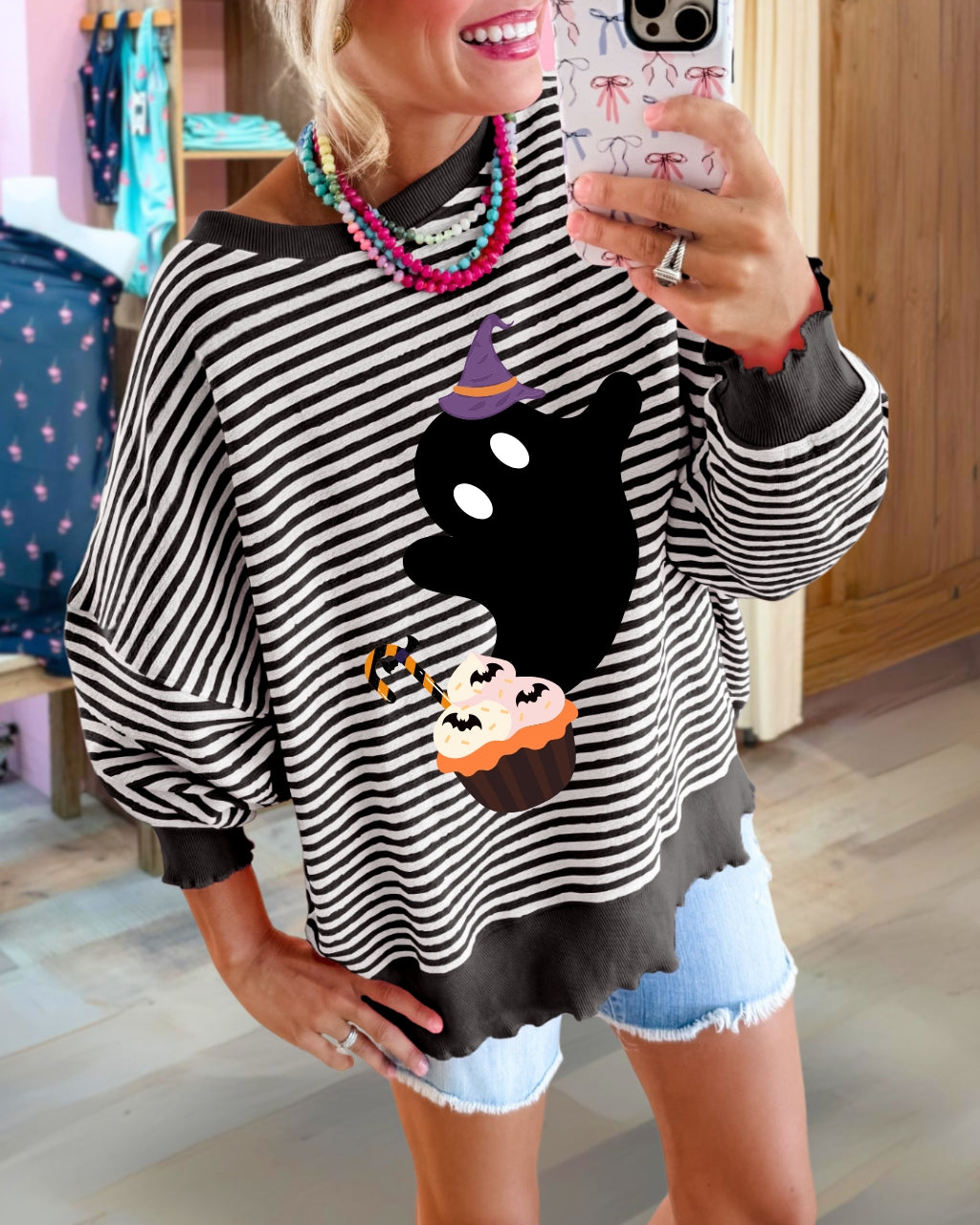 Ghost Witch Sweet Stripe Pullover