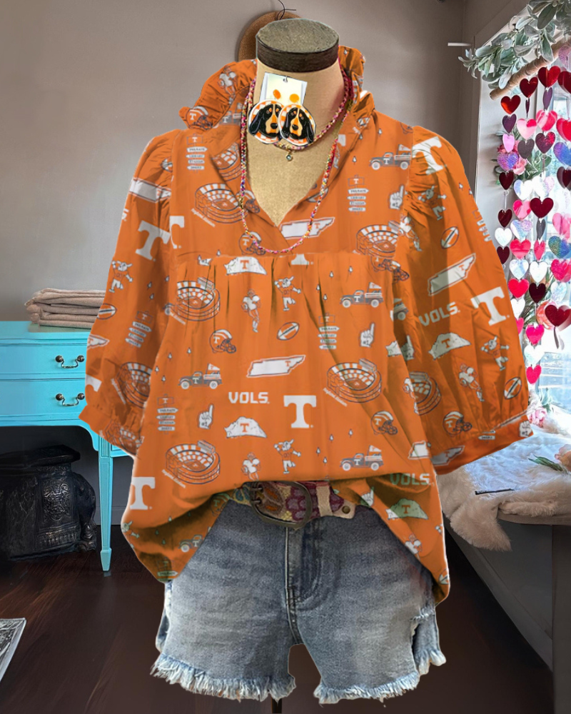 VOLS Football Mixed Pattern Top