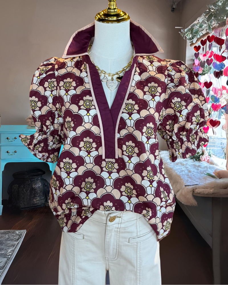 Unique Floral Satin Top
