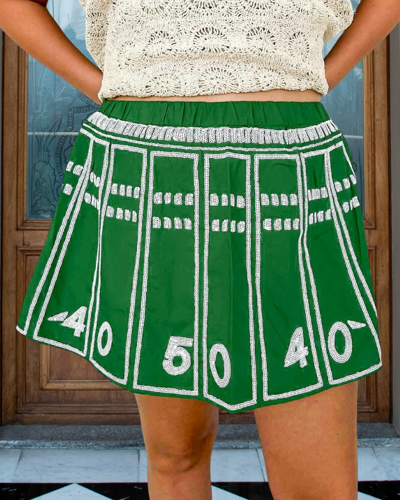 Football Field Sequined Skirt