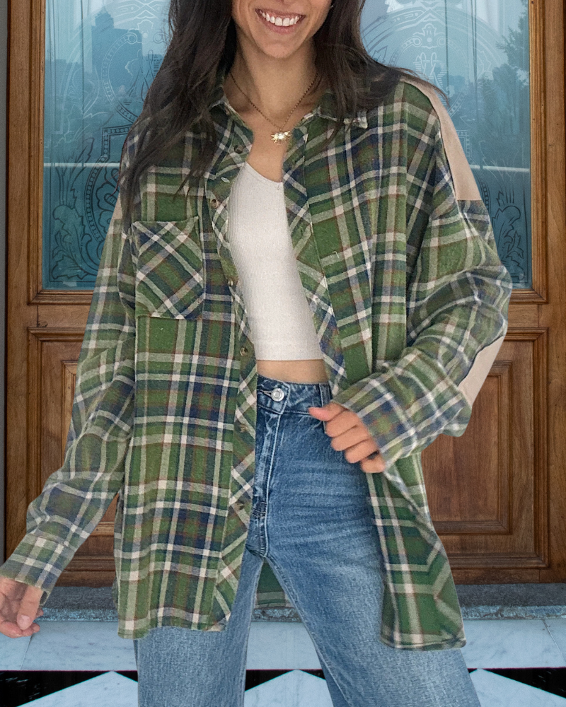 Casual Woolen Plaid Shirt