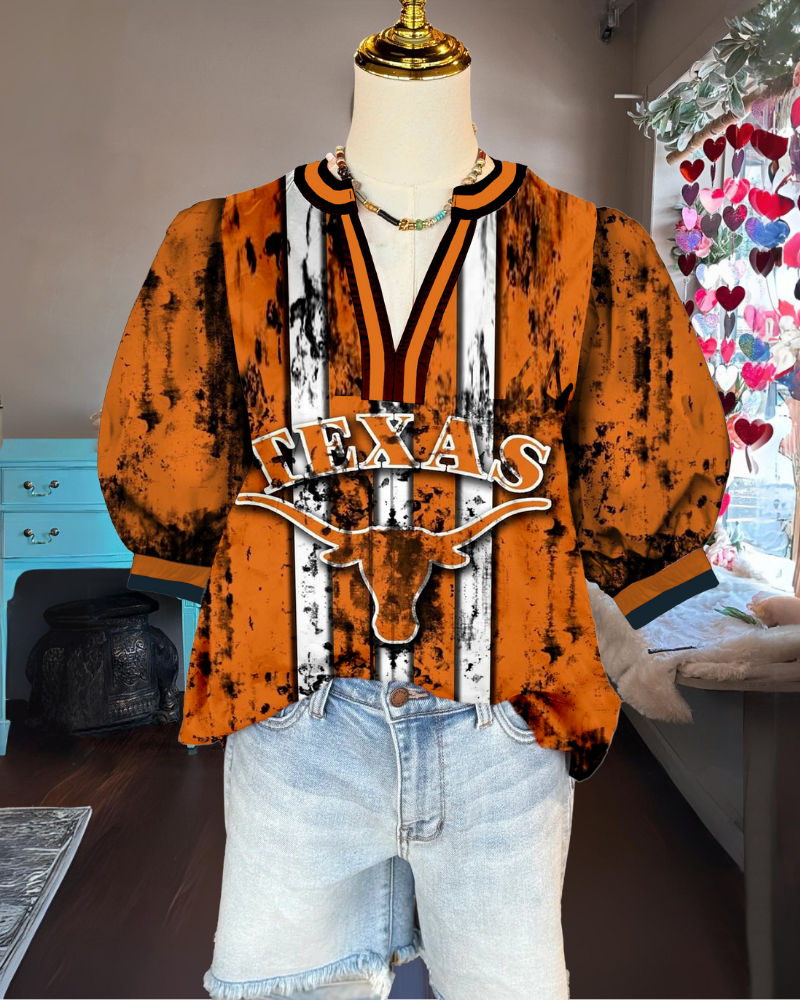 TEXAS Longhorns Striped Satin Top