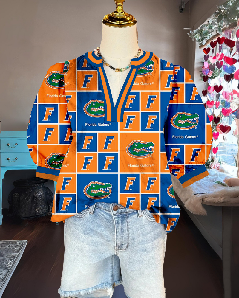 Florida Gators Plaid Satin Top