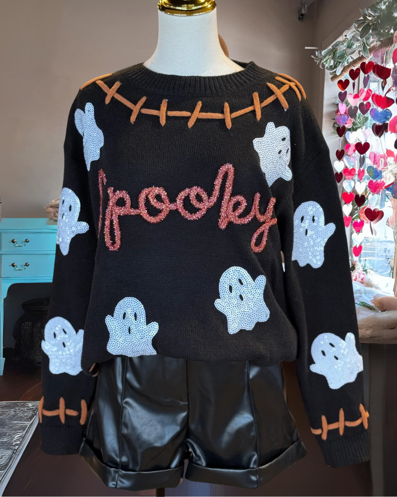 Spooky Ghost Sequin Sweatshirt