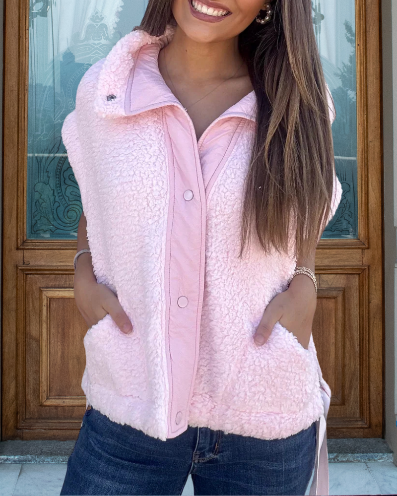 Playful Button Front Vest