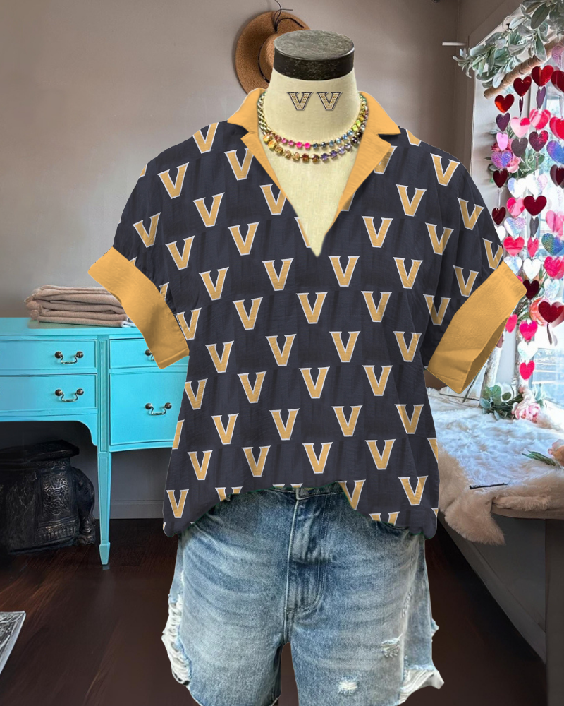 Vanderbilt Satin V-Neck Top