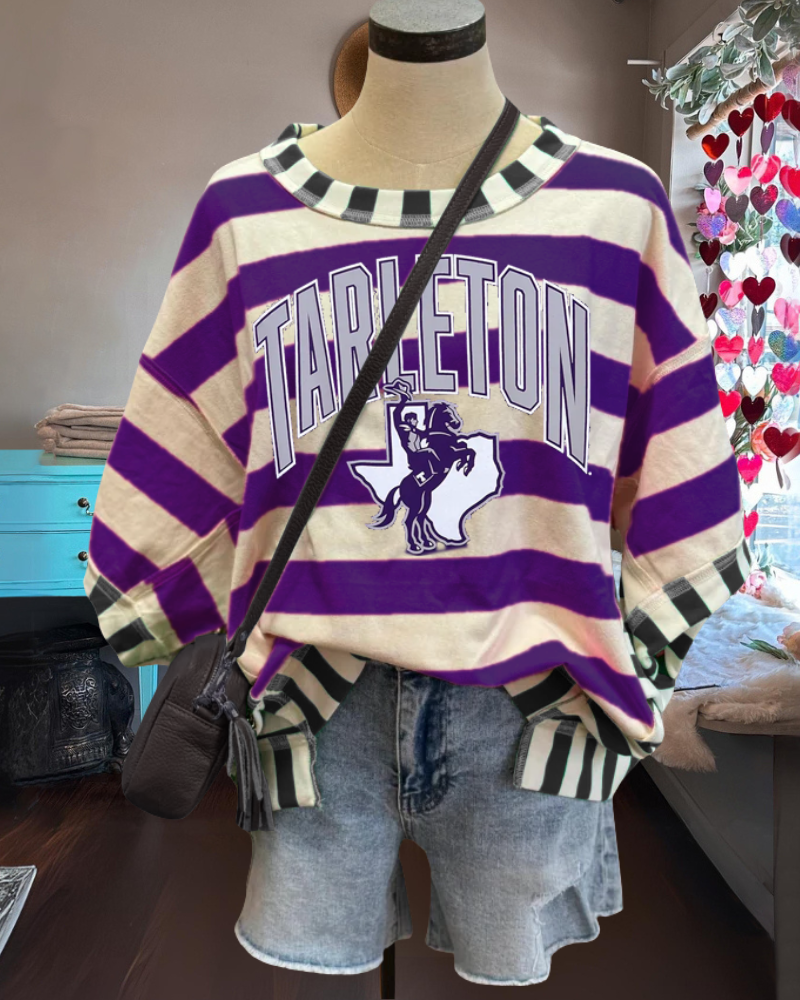 TARLETON Embroidered Striped T-shirt
