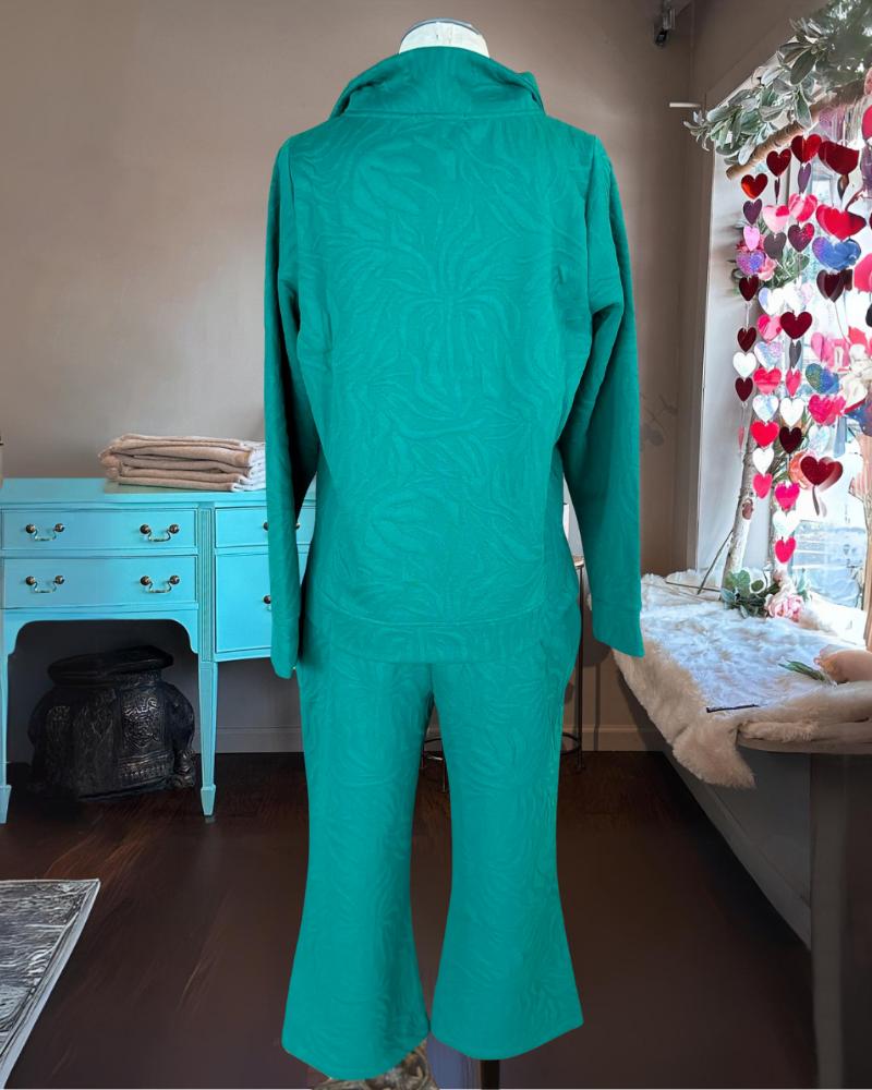 Bow Quilted Cotton Half Zip Set