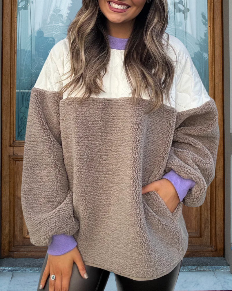 Lively Quilted Casual Sweatshirt