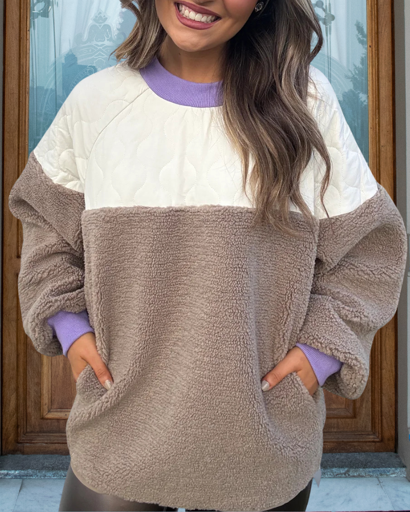 Lively Quilted Casual Sweatshirt