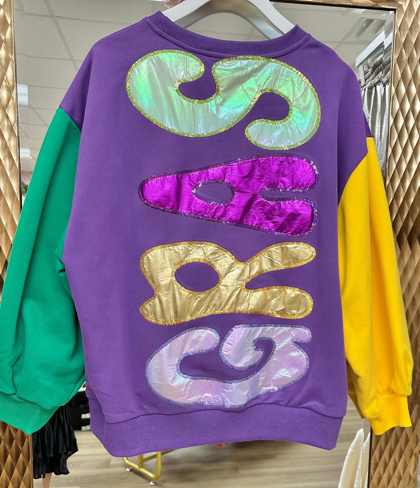 Mardi Gras Embroidered Sweatshirt