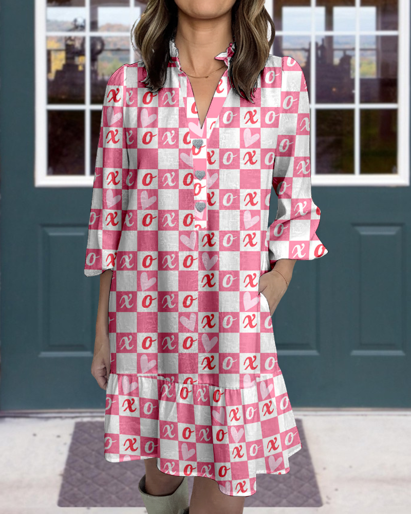 Heart XOXO Checkerboard Mini Dress