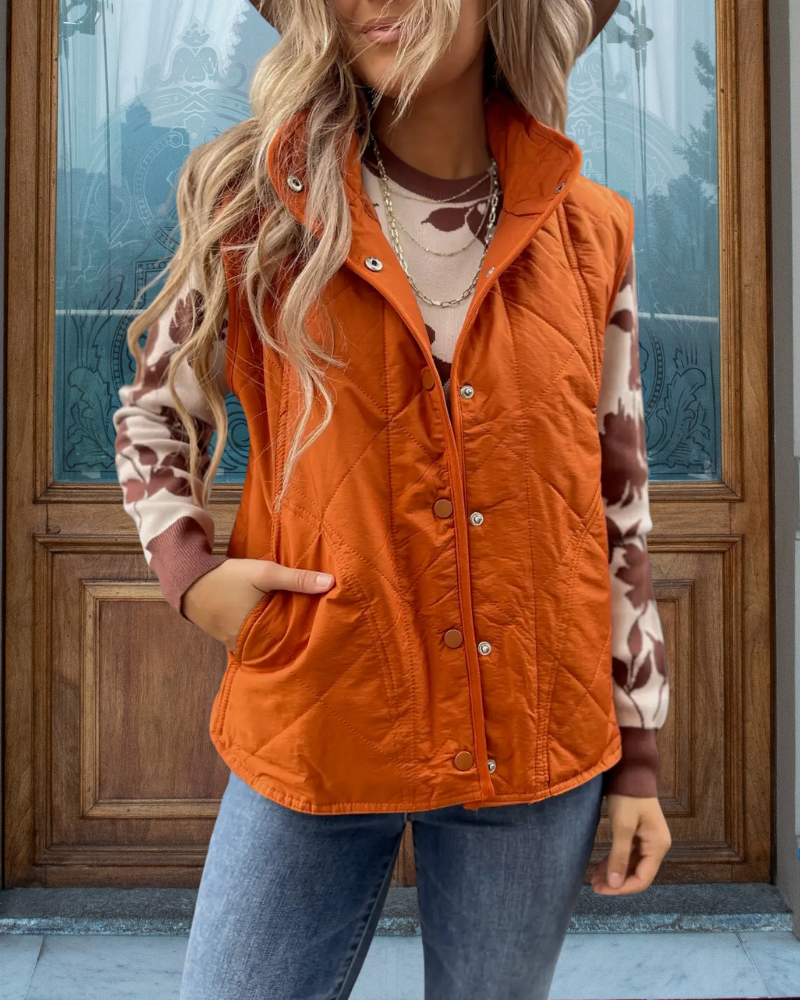 Simple Quilted Vest Jacket