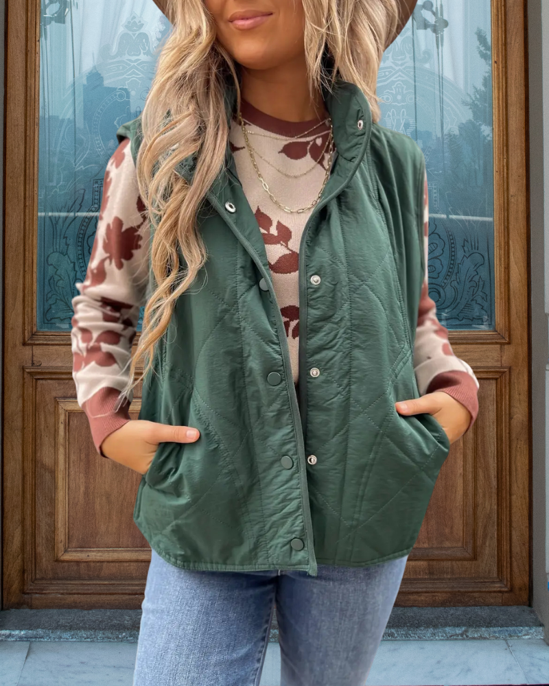 Simple Quilted Vest Jacket