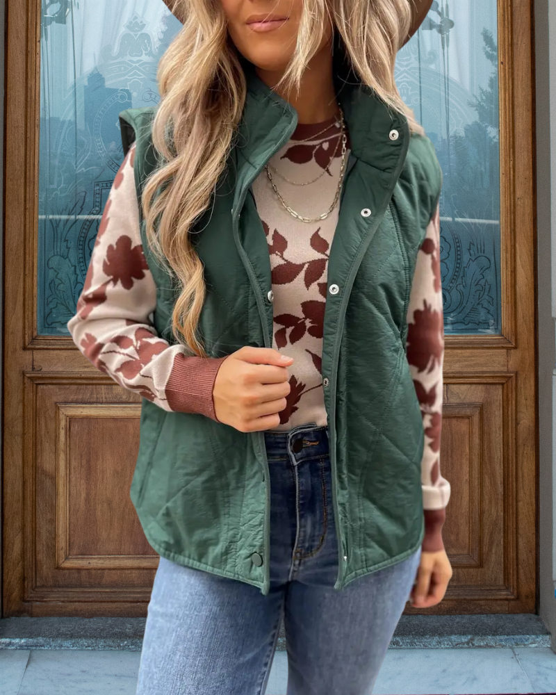 Simple Quilted Vest Jacket
