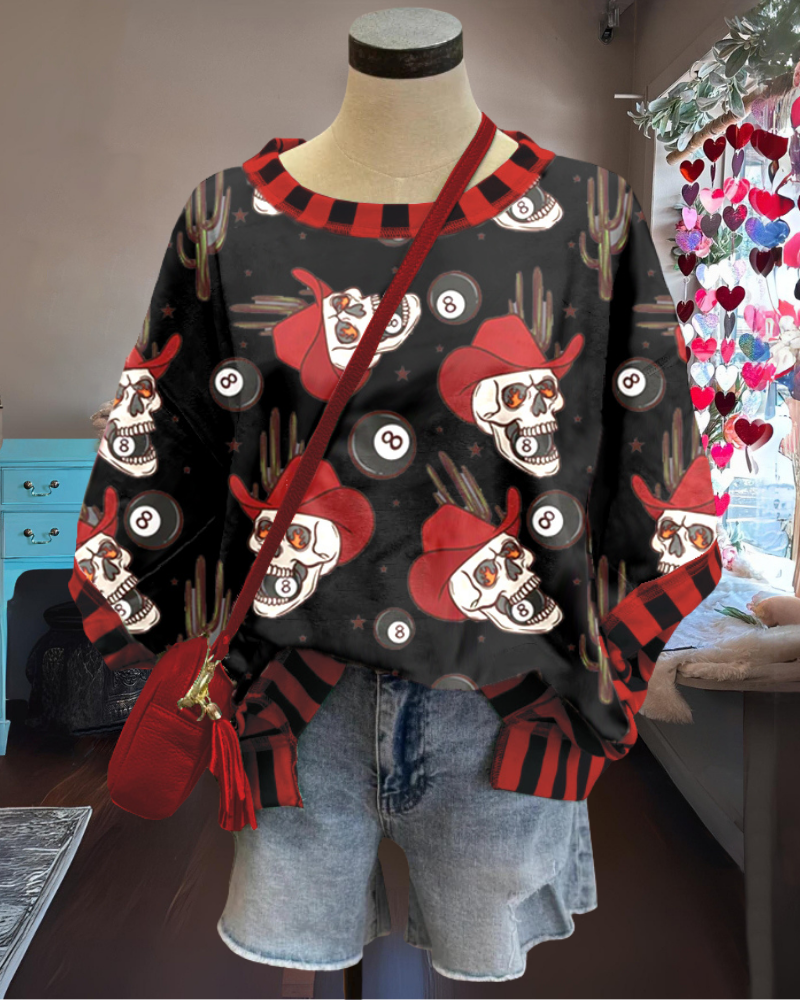 Western Skull Contrast T-shirt