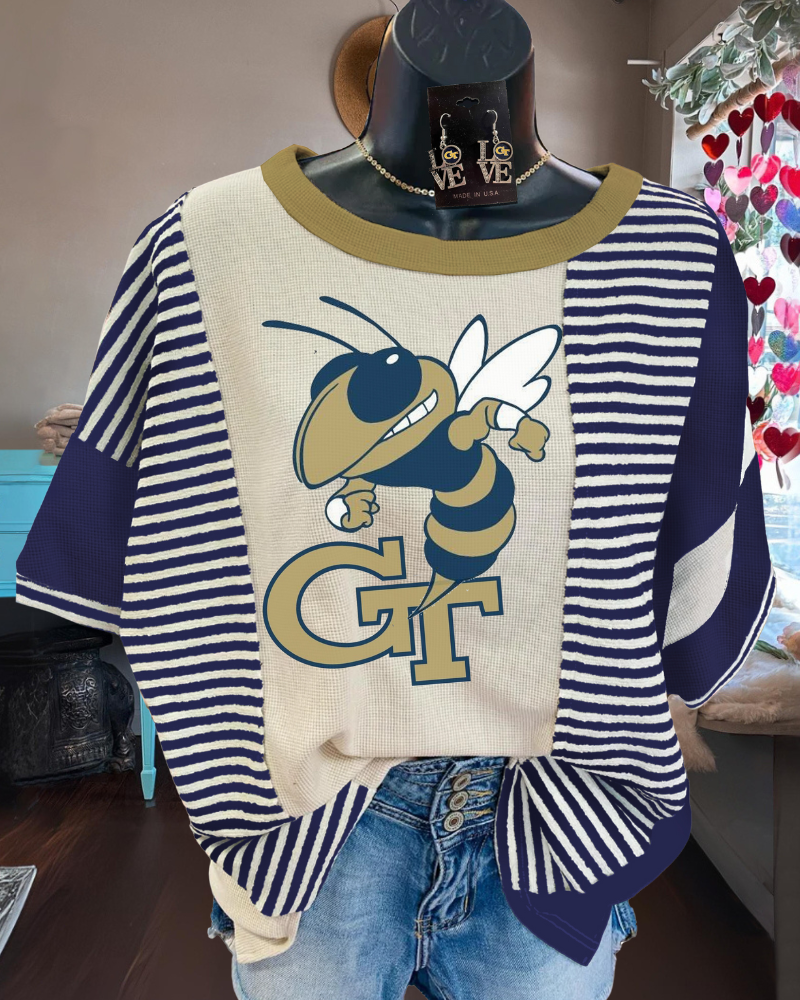 Georgia Tech Buzz Striped T-Shirt
