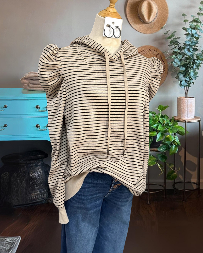 Daily Simple Striped Hoodie