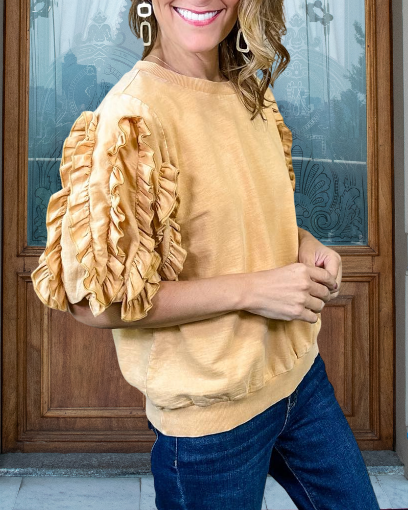 Chic Ruffle Sleeve Top