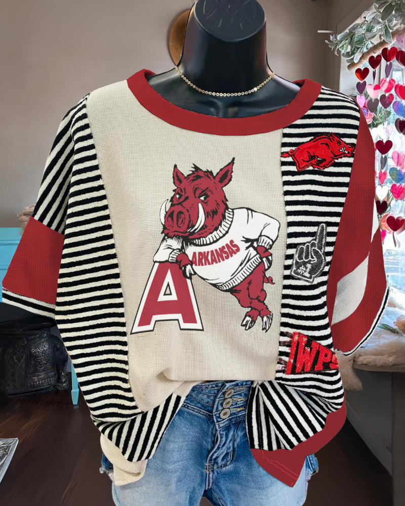 Sequin UARK Razorbacks Tee