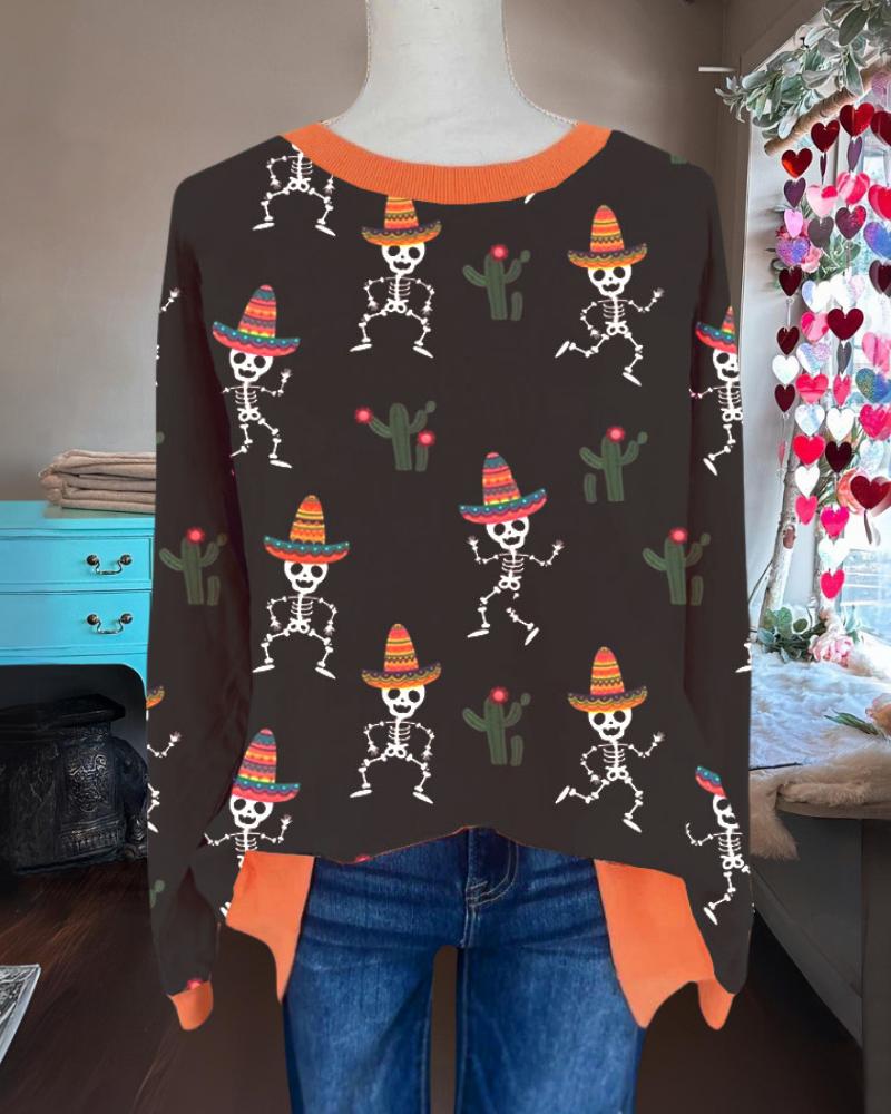 Dancing Skull Cactus Pullover