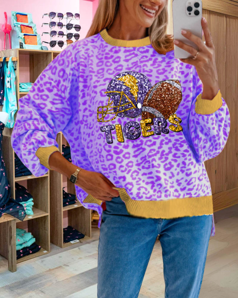 TIGERS Sequined Leopard Sweatshirt