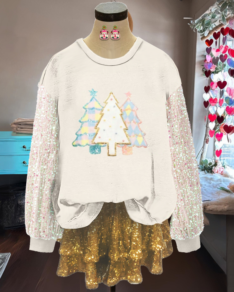 Playful Christmas Sequin Sweatshirt